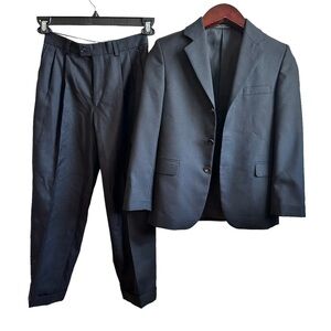 Calvin Boys Size 12 Black Suit Set: Blazer/Jacket & Matching Pants